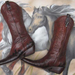 Western Leather boots made in Italy Size 37 1/2